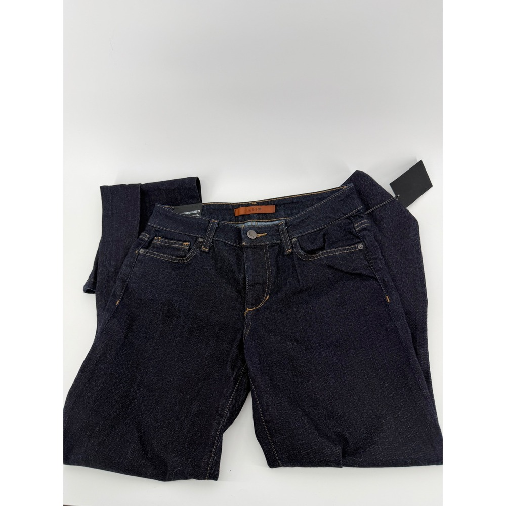 Joe's Jeans The Classic Curvy Mini Boot Jeans 27 Dark Indigo Blue Denim Stretch